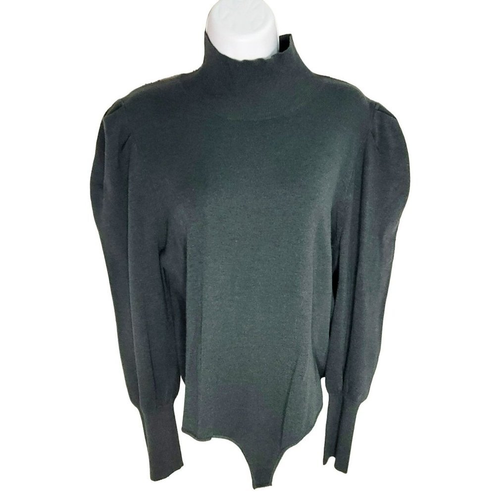 Womens - Sofia Jeans - Long Sleeved/Mock Neck/ Bodysuit/ Large - Green - NWT